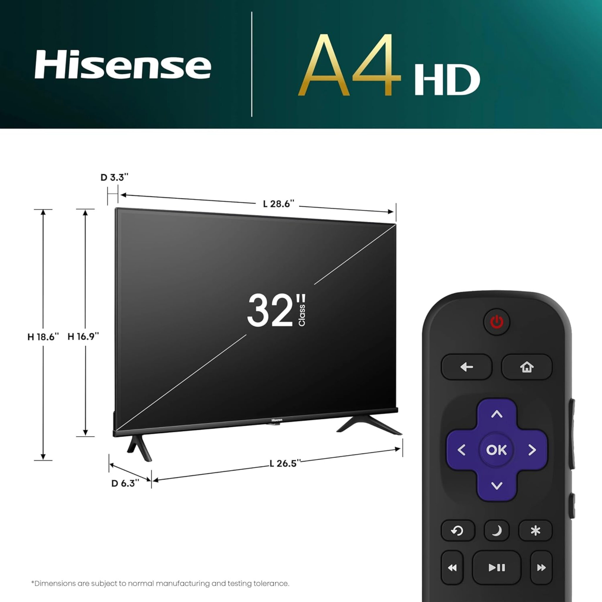 Televisor inteligente Roku Hisense de 32” Serie A4